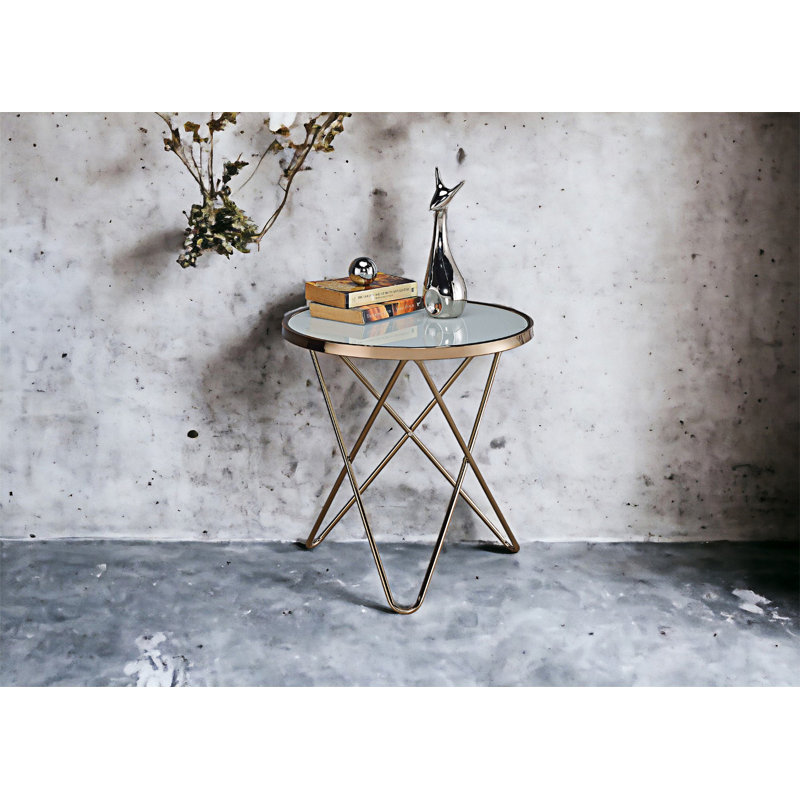 Frosted glass end table discount
